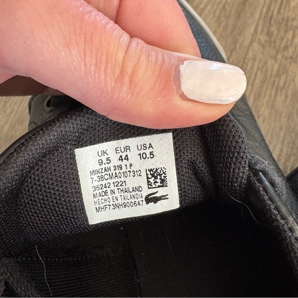 Lacoste Minzah Low-Profile Black Faux-Leather Sneakers - Picture 5 of 10